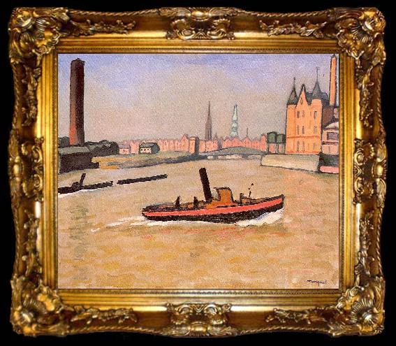 framed  Marquet, Albert The Port of Hamburg, ta009-2